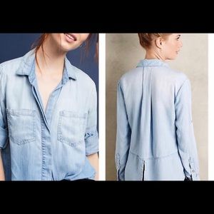 Cloth & Stone Split back chambray shirt, medium